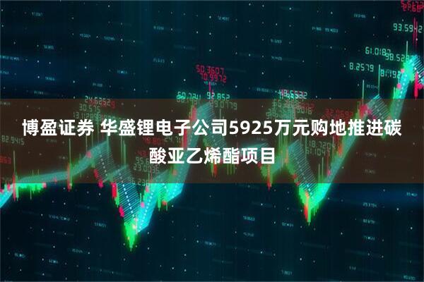 博盈证券 华盛锂电子公司5925万元购地推进碳酸亚乙烯酯项目