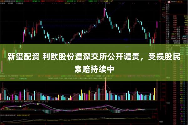 新玺配资 利欧股份遭深交所公开谴责，受损股民索赔持续中