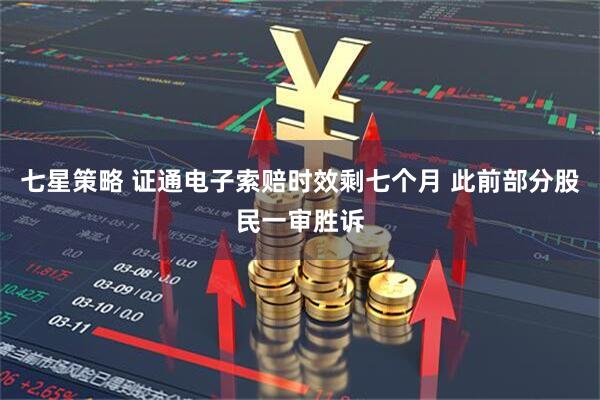 七星策略 证通电子索赔时效剩七个月 此前部分股民一审胜诉